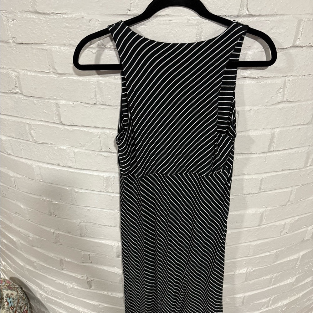 Athleta Santorini High Neck Mix Stripe Dress Go Stripe Black - Picture 3 of 3